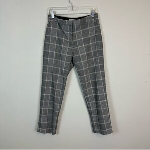 H&M | Black and Gray Plaid Elastic Waist Slim Leg Trousers Size 8 Women’s
